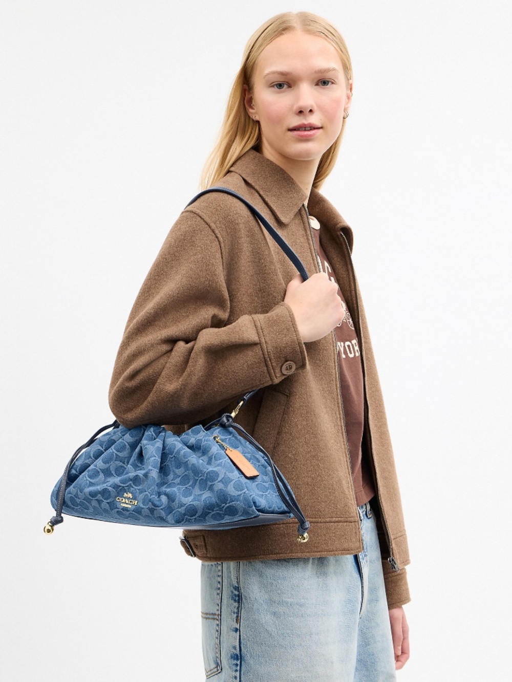 Coach Outlet Faye Large Shoulder Bag In Signature Denim